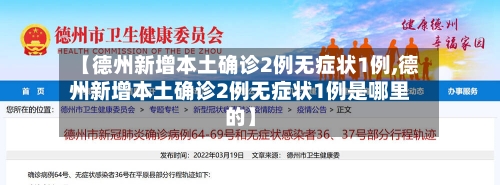 【德州新增本土确诊2例无症状1例,德州新增本土确诊2例无症状1例是哪里的】-第2张图片