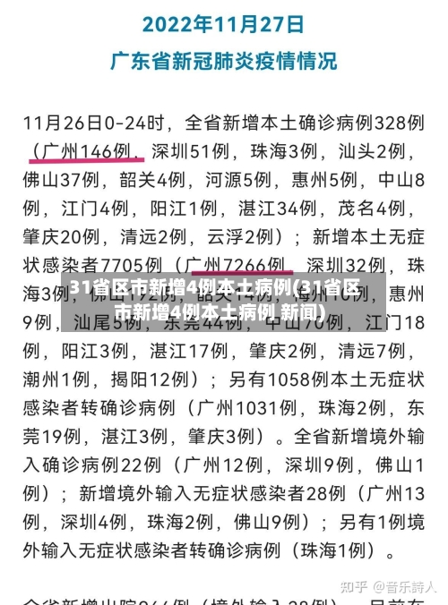 31省区市新增4例本土病例(31省区市新增4例本土病例 新闻)