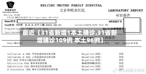 最近【31省新增1本土确诊,31省新增确诊109例 本土96例】-第3张图片