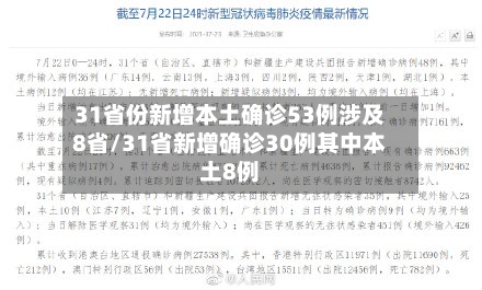 31省份新增本土确诊53例涉及8省/31省新增确诊30例其中本土8例-第2张图片