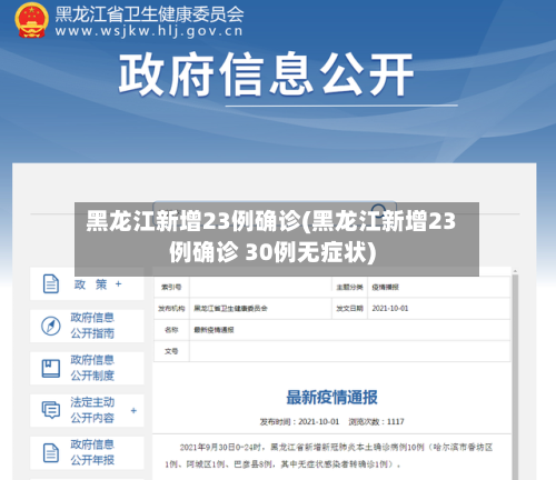 黑龙江新增23例确诊(黑龙江新增23例确诊 30例无症状)