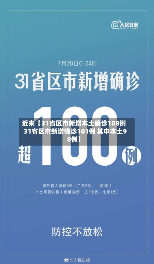 近来【31省区市新增本土确诊108例31省区市新增确诊101例 其中本土98例】-第2张图片