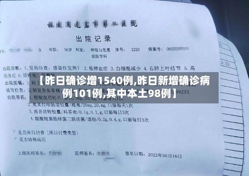 【昨日确诊增1540例,昨日新增确诊病例101例,其中本土98例】-第2张图片