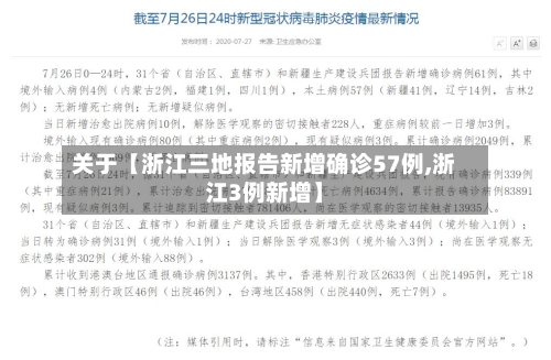 关于【浙江三地报告新增确诊57例,浙江3例新增】