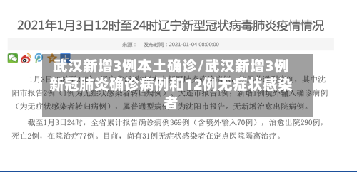武汉新增3例本土确诊/武汉新增3例新冠肺炎确诊病例和12例无症状感染者-第2张图片