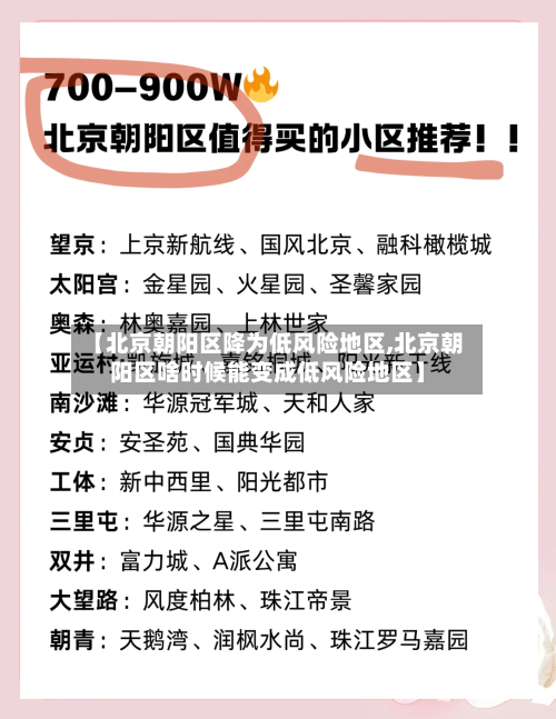 【北京朝阳区降为低风险地区,北京朝阳区啥时候能变成低风险地区】