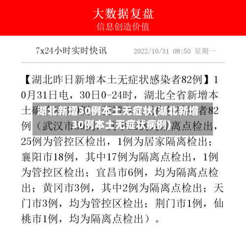 湖北新增30例本土无症状(湖北新增30例本土无症状病例)-第2张图片