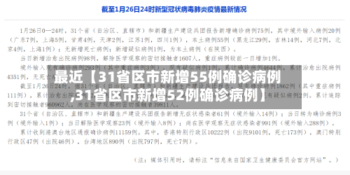 最近【31省区市新增55例确诊病例,31省区市新增52例确诊病例】-第2张图片