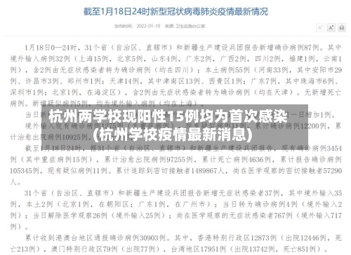 杭州两学校现阳性15例均为首次感染(杭州学校疫情最新消息)
