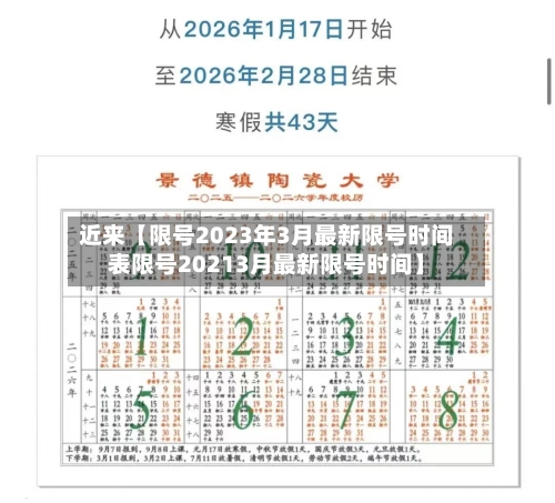 近来【限号2023年3月最新限号时间表限号20213月最新限号时间】-第2张图片