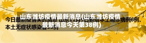 山东潍坊疫情最新消息(山东潍坊疫情最新消息今天第38例)-第2张图片