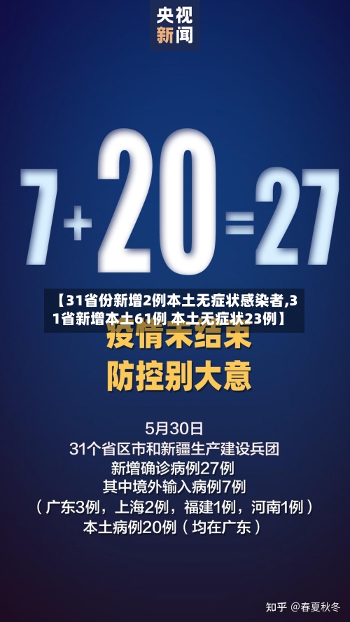 【31省份新增2例本土无症状感染者,31省新增本土61例 本土无症状23例】