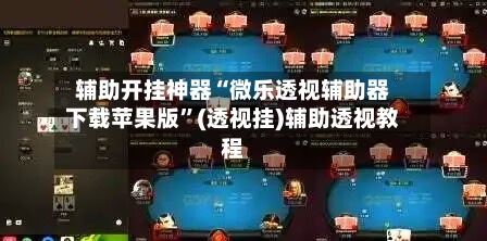 辅助开挂神器“微乐透视辅助器下载苹果版”(透视挂)辅助透视教程